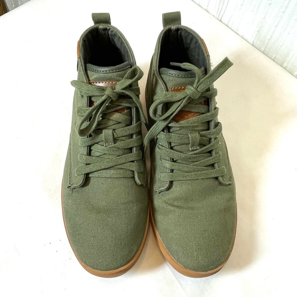 Men's Olive Canvas High-Top Sneakers - Picture 5 of 10